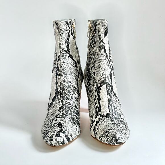 Cape Robbin Women Leatherette Snakeskin Oval Heel Bootie - Picture 4 of 8